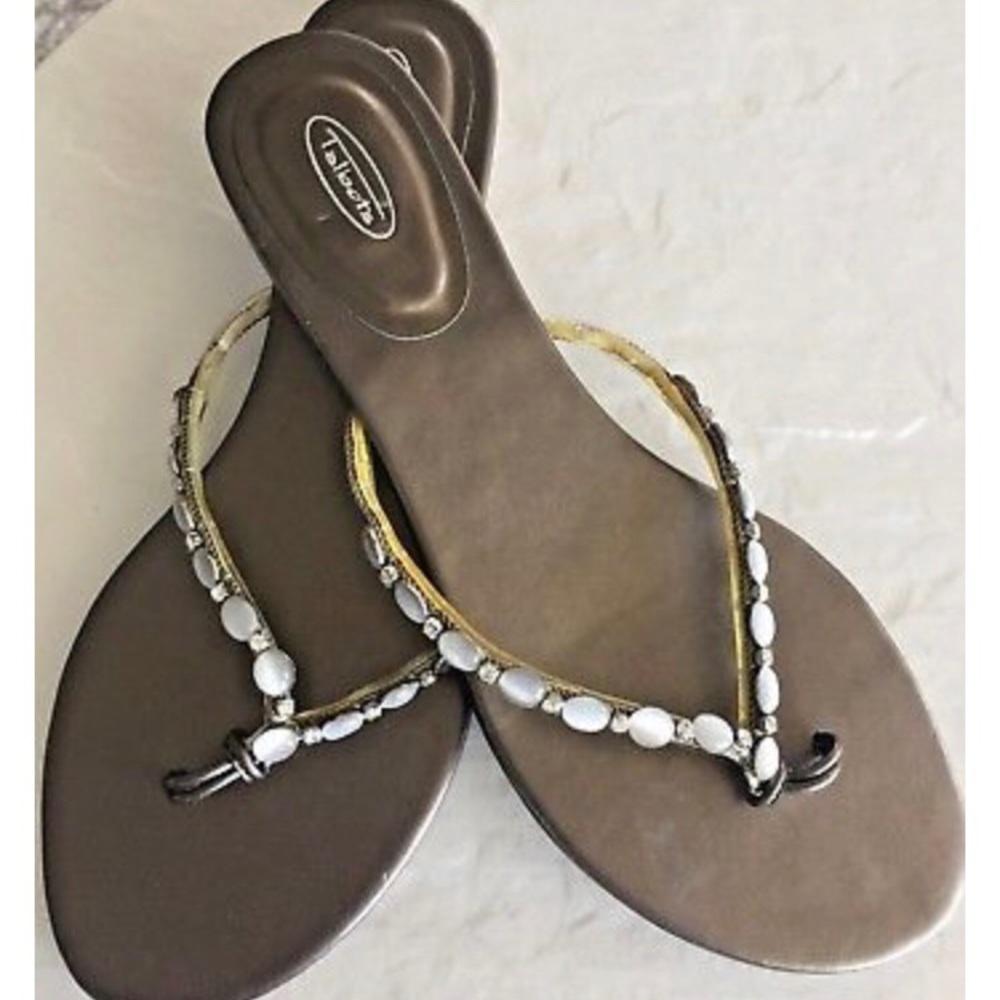 NEW Talbots Beach Wedding Sandals / Flip Flops
